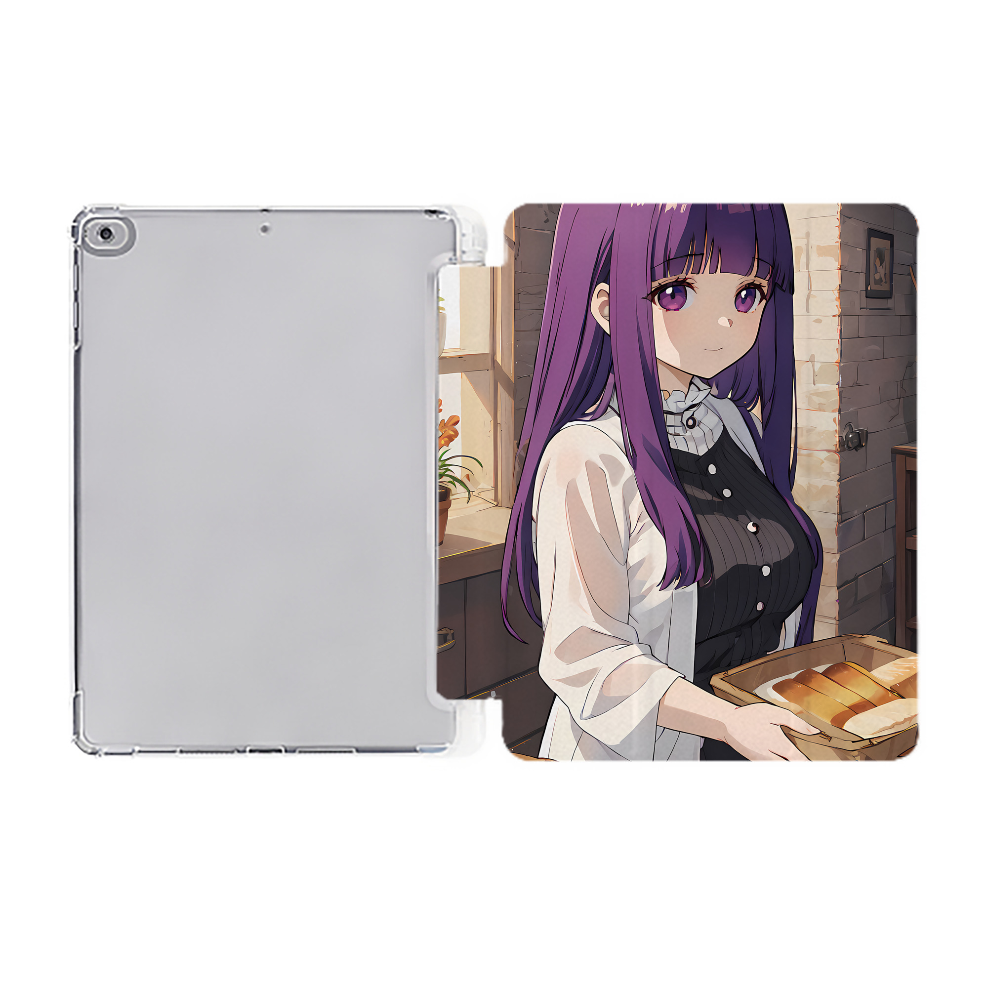 （画像用） 葬送のフリーレン Frieren IPad ケース ペン収納付き 三つ折りスタンド PUレザー×シリコン 対応機種9.5/10.5/10.9インチ
